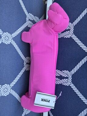 NEW! Victoria's Secret PINK Dachshund Dog Pencil Case/Brush Bag/Makeup Case Neon